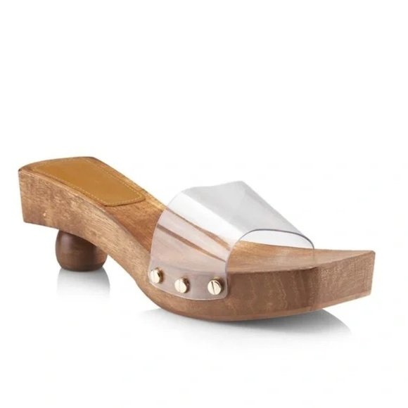 cult gaia Shoes - Cult Gaia Nia Wooden Spherical-Heel Sandals Size 39